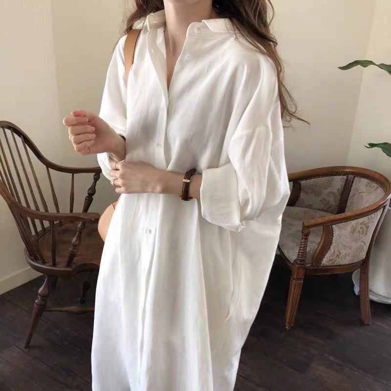 White linen hotsell shirt dress