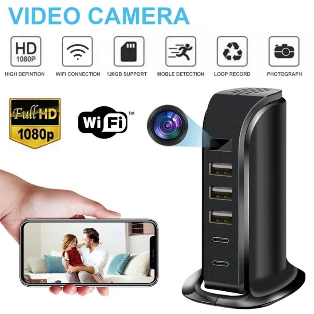 Spy Cam Usb Charger Wifi 1080p Wireless Ip Security Camera Support Action  Surveillance