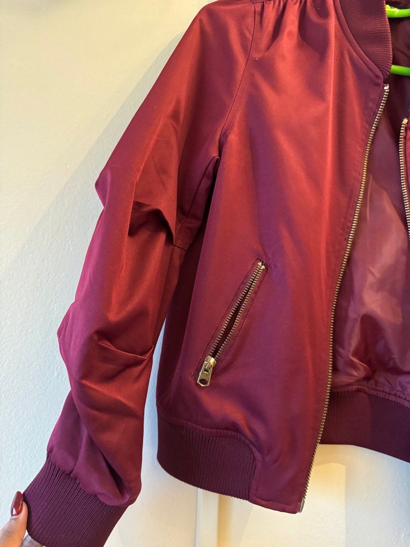 Red wine outlet bomber jacket