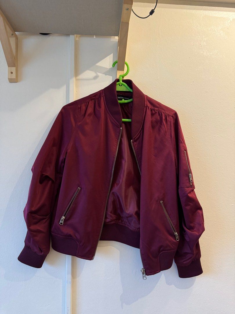Red wine outlet bomber jacket