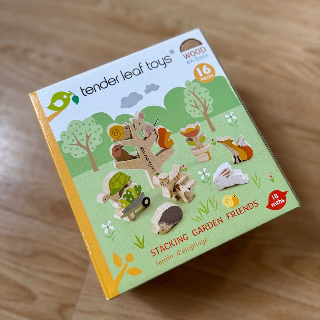 x1 TENDER LEAF TOYS Stacking Garden Set Wooden Animals Toy, Hobbies ...