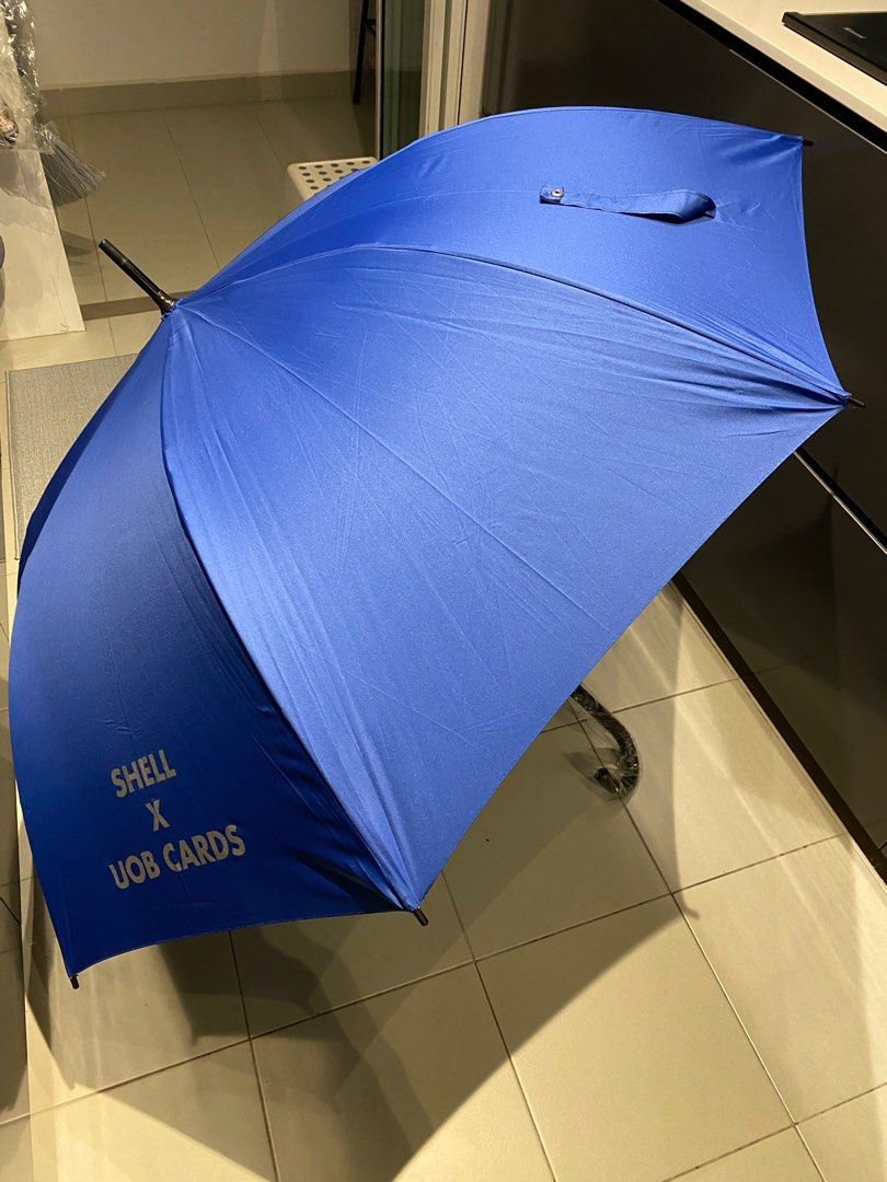 XL UV blue Umbrella (SHELL X UOB CARDS), Hobbies & Toys, Travel ...