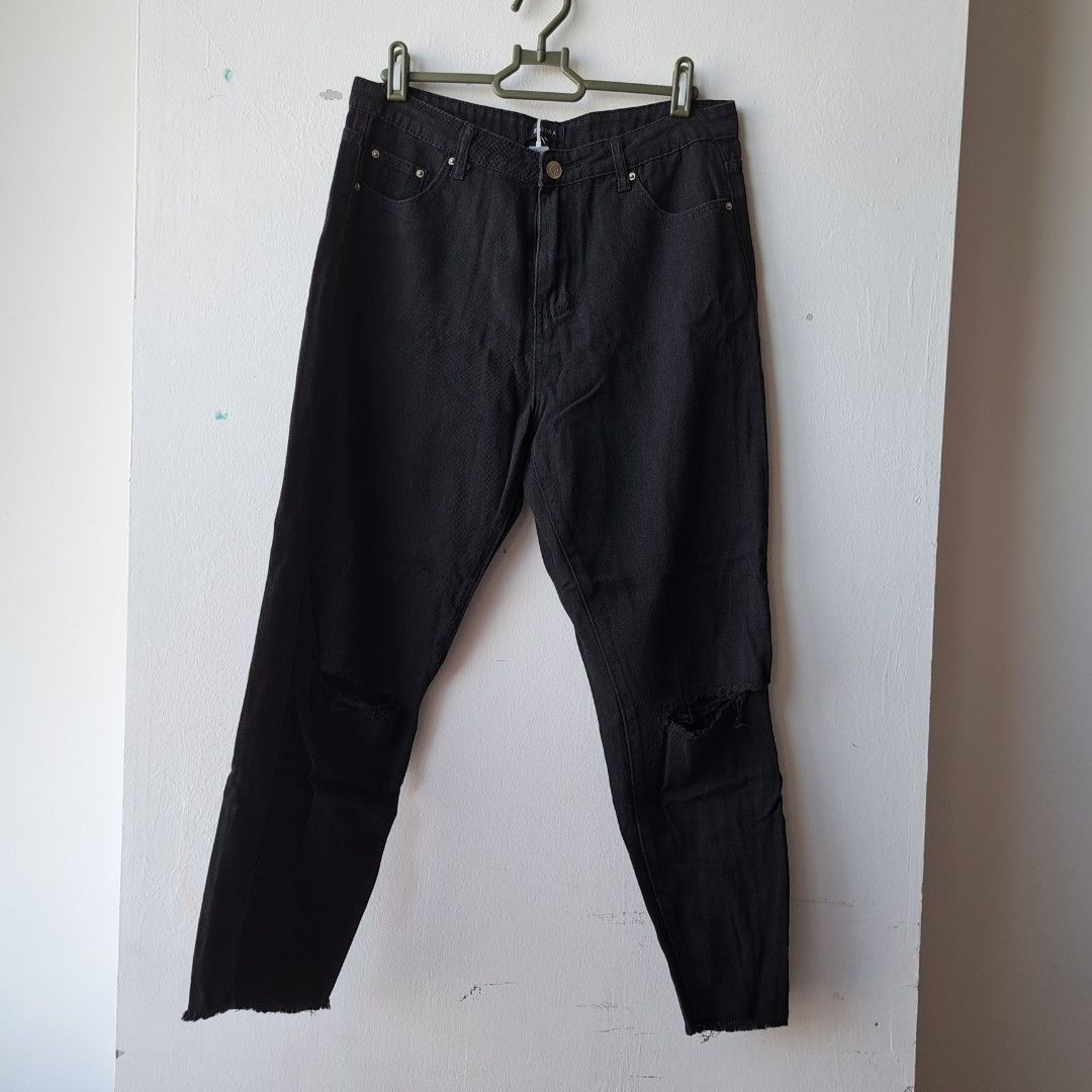 Zalora Black Ripped Jeans