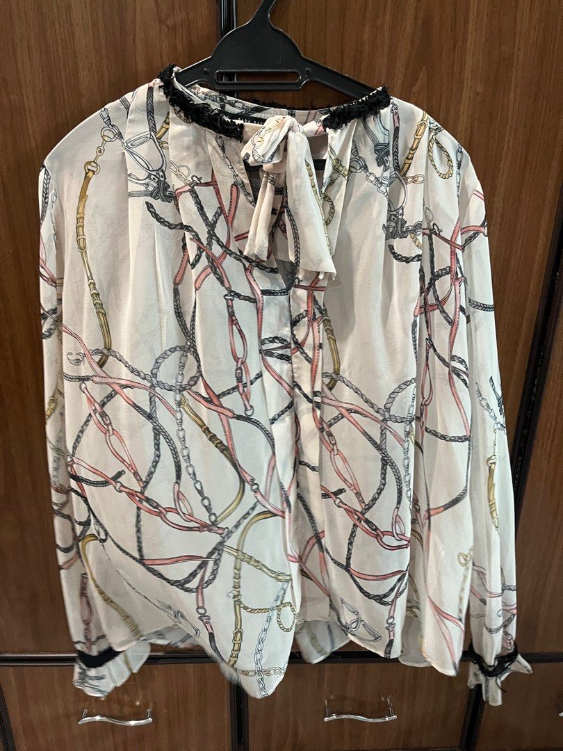 Zara chiffon top on sale