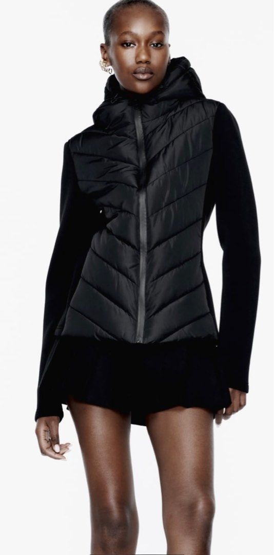 Contrast puffer jacket zara store
