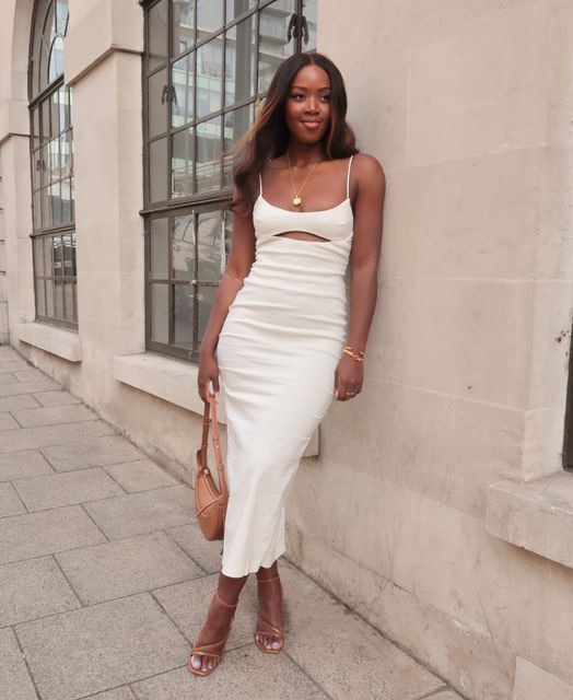 ZARA LINEN WHITE CUT OUT DRESS Women s Fashion Dresses Sets