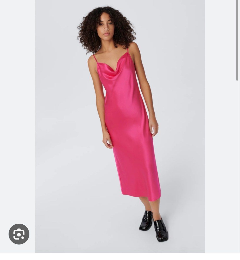 Zara pink satin dress Women s Fashion Dresses Sets Dresses on