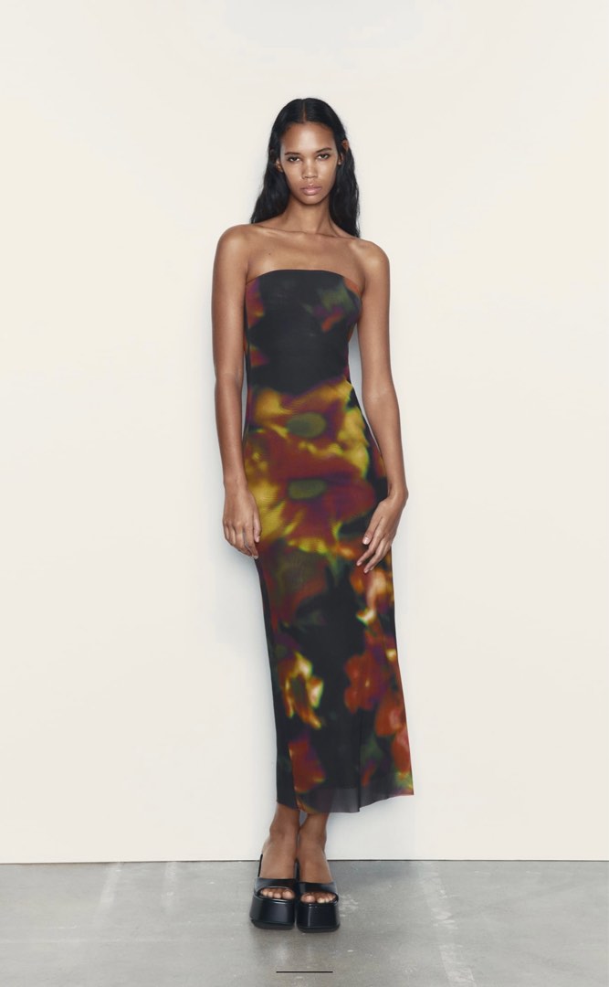 Strapless dress on sale zara
