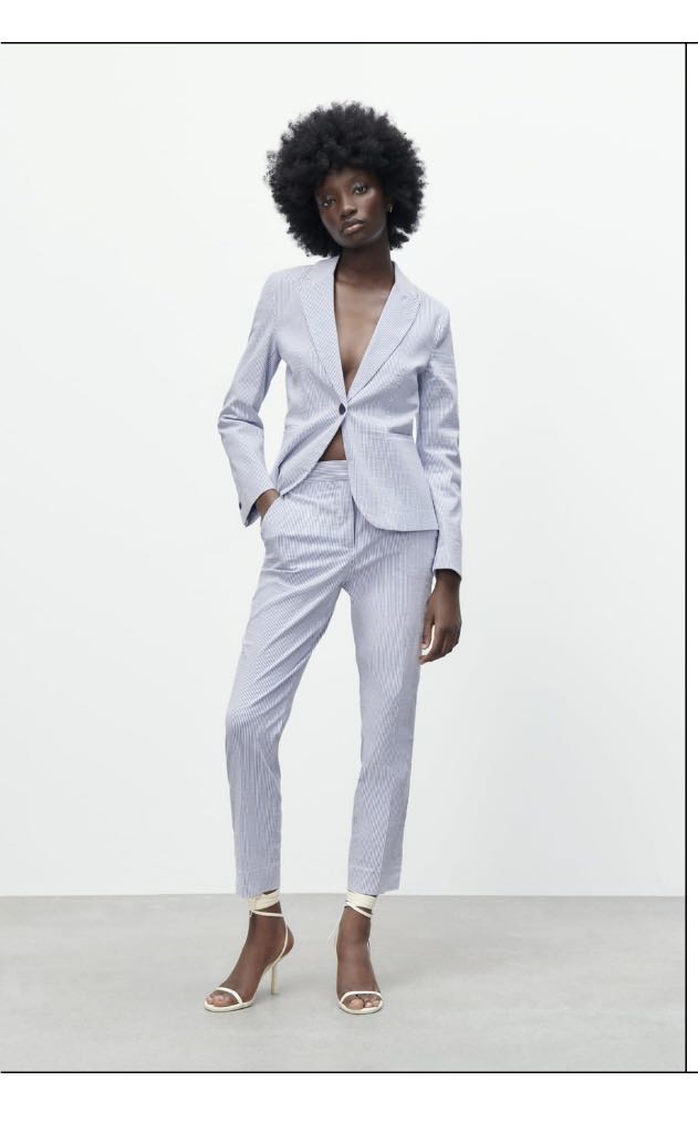Striped cropped trousers hotsell