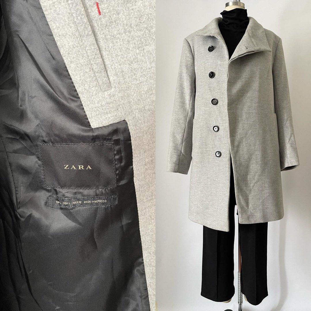 SALE zara wool coat l xl no low ballers pls Women s Fashion Coats Jackets and Outerwear on Carousell