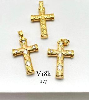 18K Saudi Gold Cross Pendant