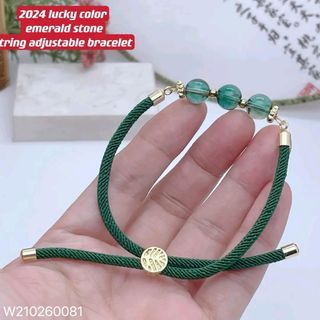 2024 lucky color emerald stone bracelet