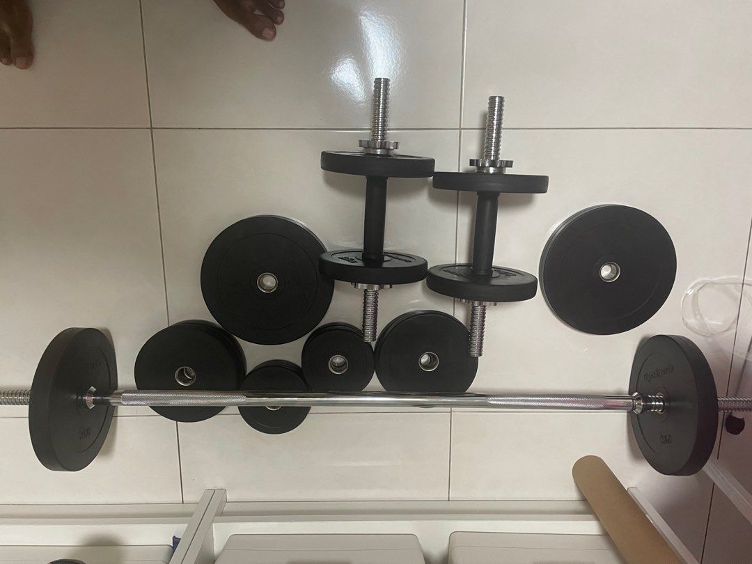 Gym rubber dumbbell set sales