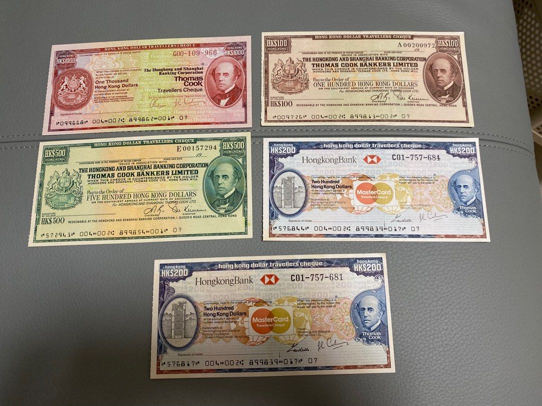 80年代Thomas Cook Travellers Cheque HKD 旅行支票, 興趣及遊戲, 收藏品及紀念品, 錢幣- Carousell