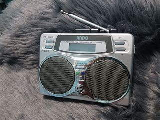 Affordable ANDO radio cassette player recorder with digital clock, tested okay 👌