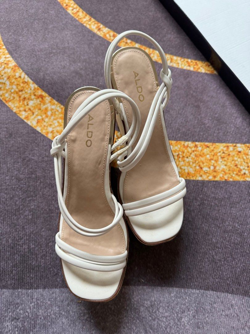 Aldo white strappy clearance heels