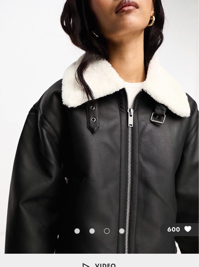 Pimkie faux fur collar biker jacket clearance