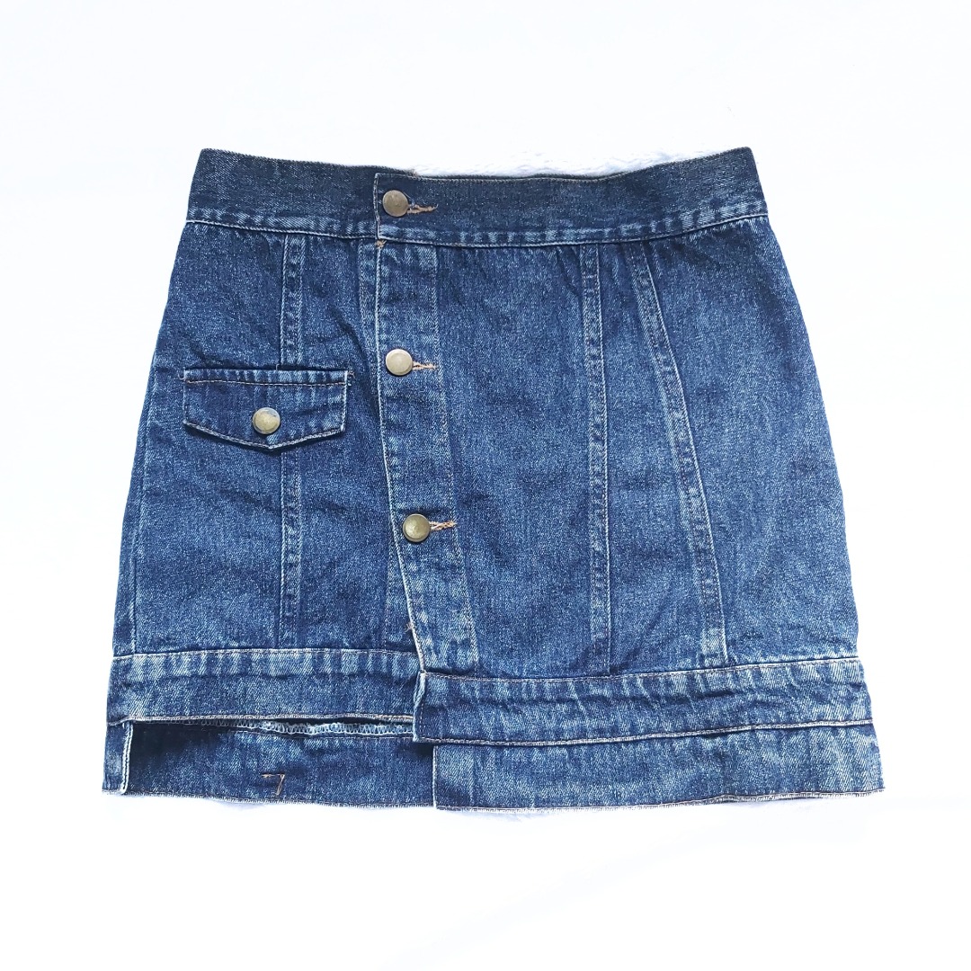 Asymmetric button down skirt cheap
