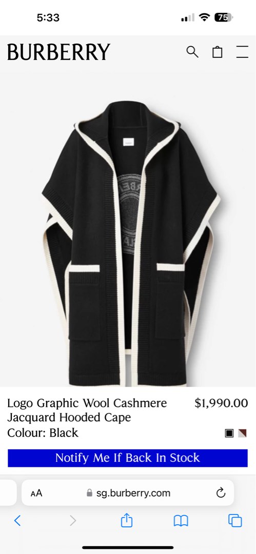 Burberry embroidered jersey hooded cape hot sale
