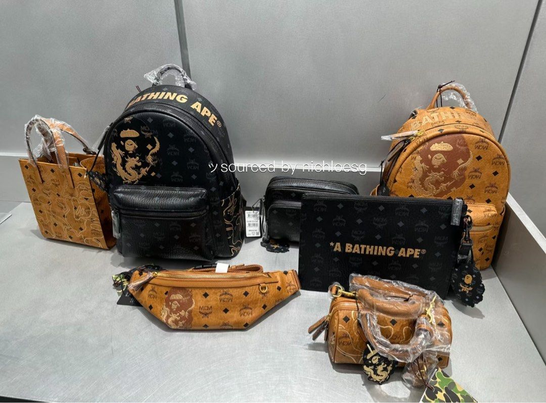BAPE X MCM MINI TOTE BAG