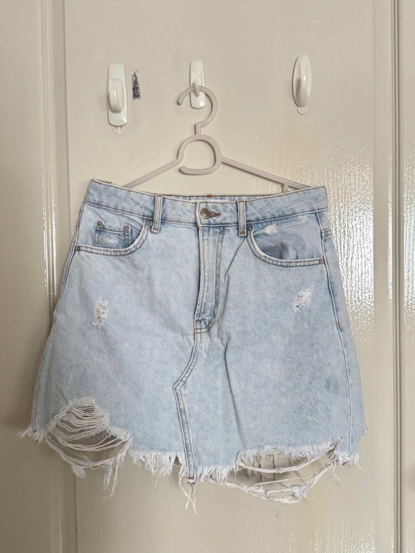 Ripped denim skirt bershka hot sale