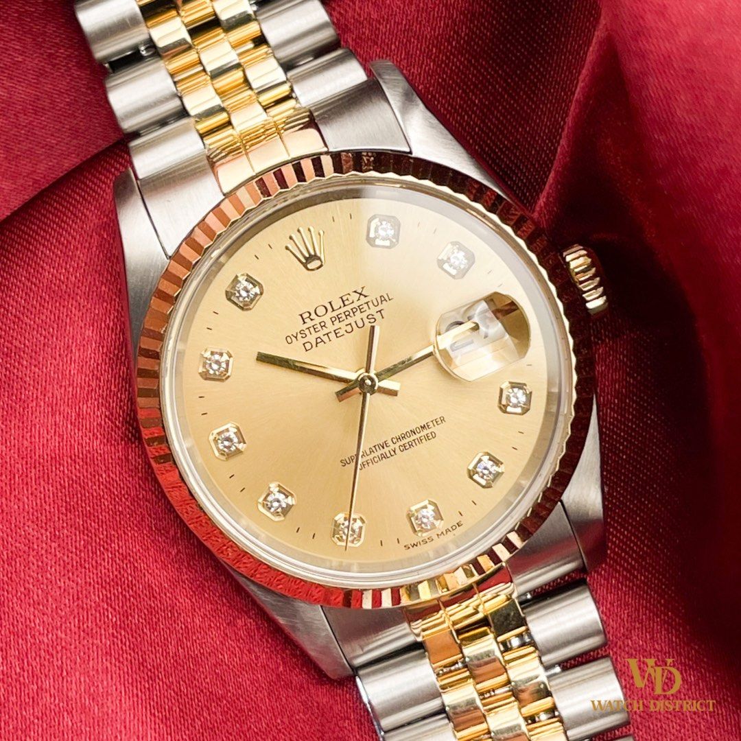 BIG DIAMOND Rolex Datejust Half Gold Jubilee 16233 P Series Non