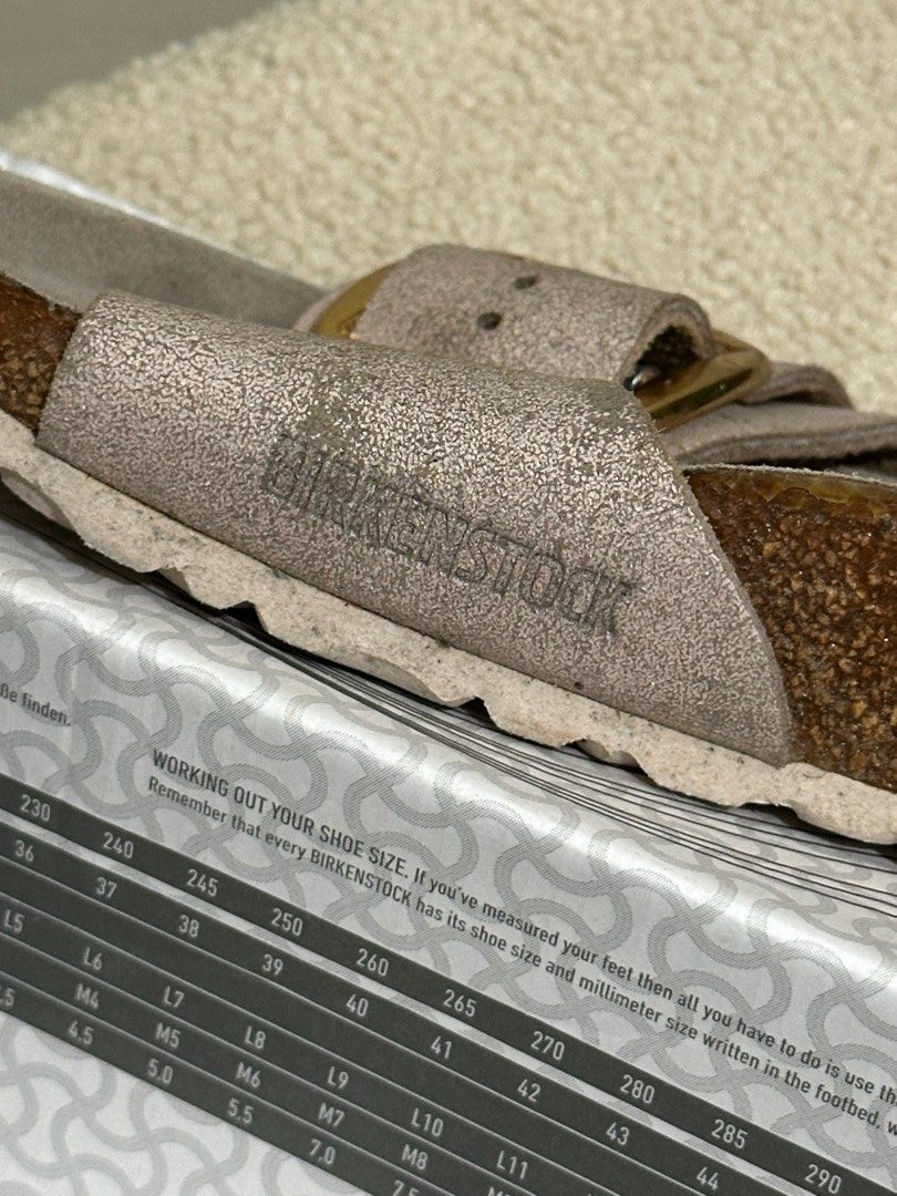 Birkenstock madrid big buckle washed metallic rose gold EU 35
