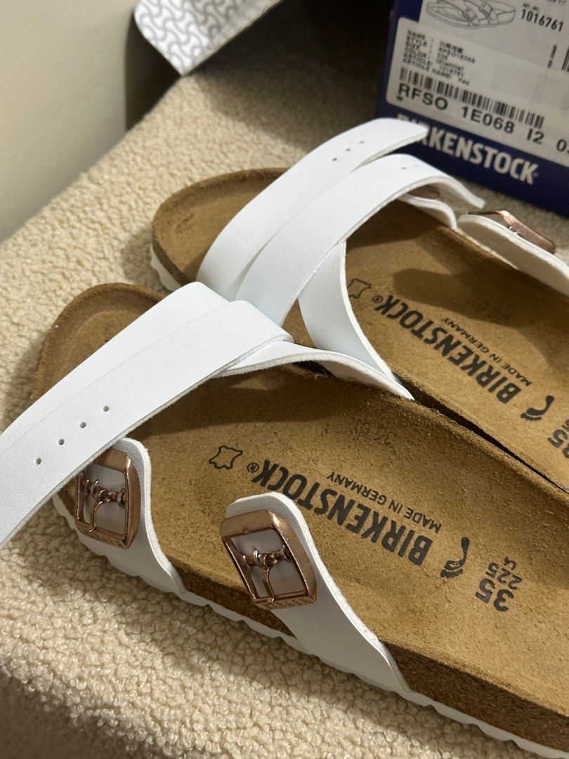 Birkenstock yao white rose gold eu 35 us bought Women s Fashion