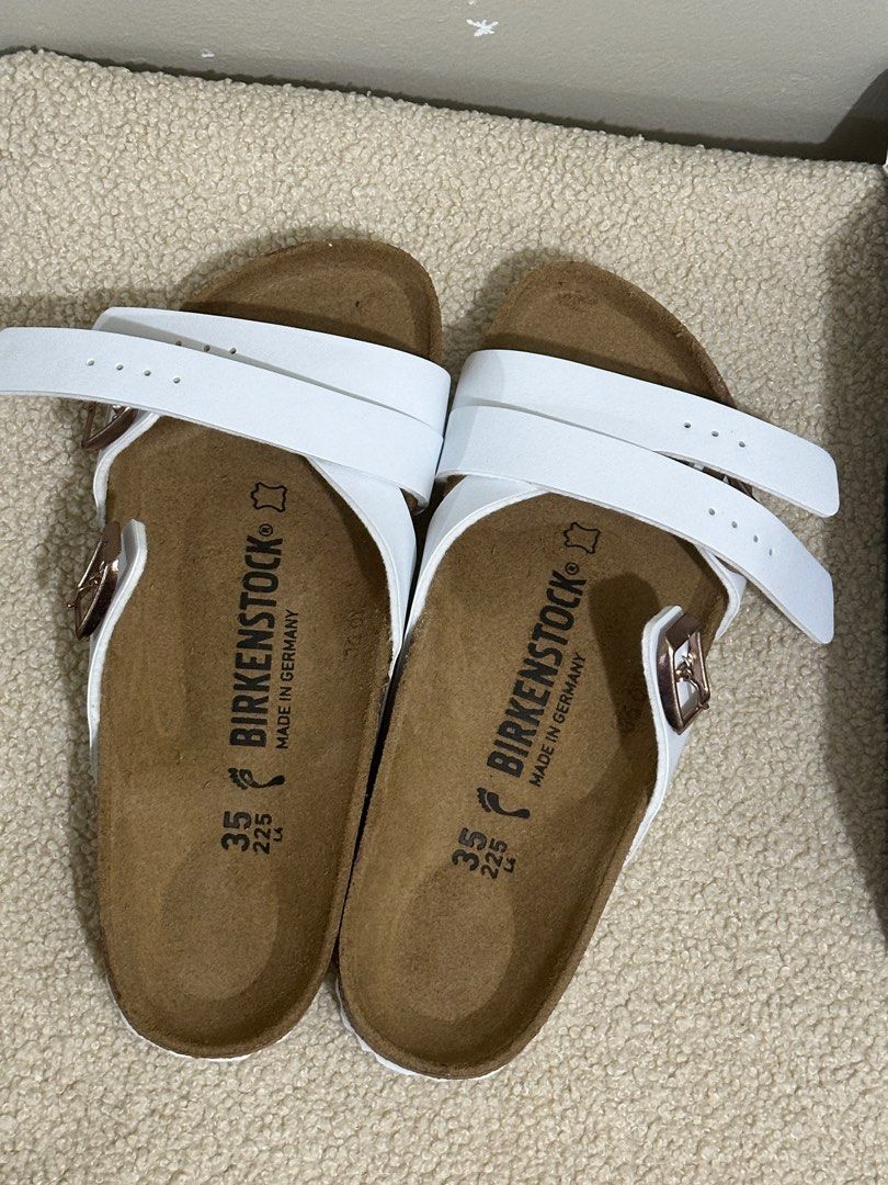 Birkenstock yao white rose gold eu 35 us bought Women s Fashion