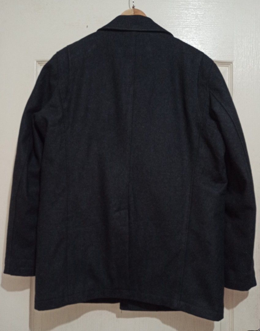 Black rivet wool coat hot sale