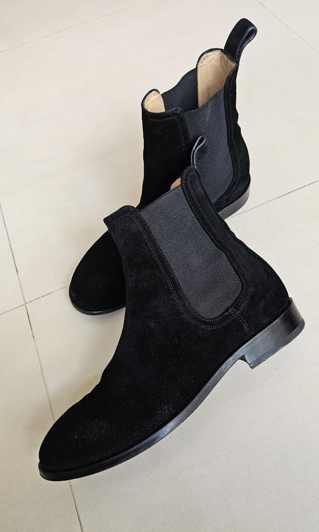 Mens black shop suede chelsea boots