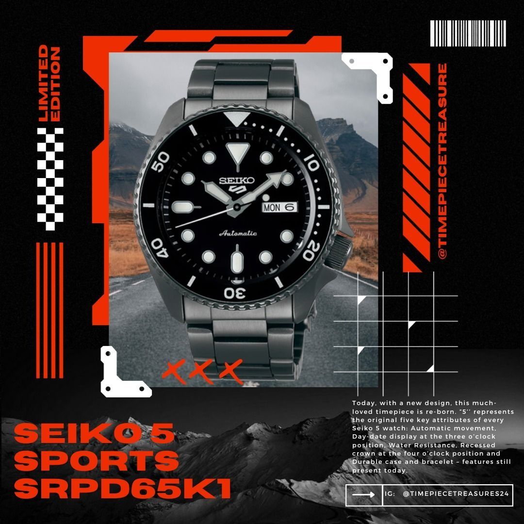 Seiko black stainless top steel band
