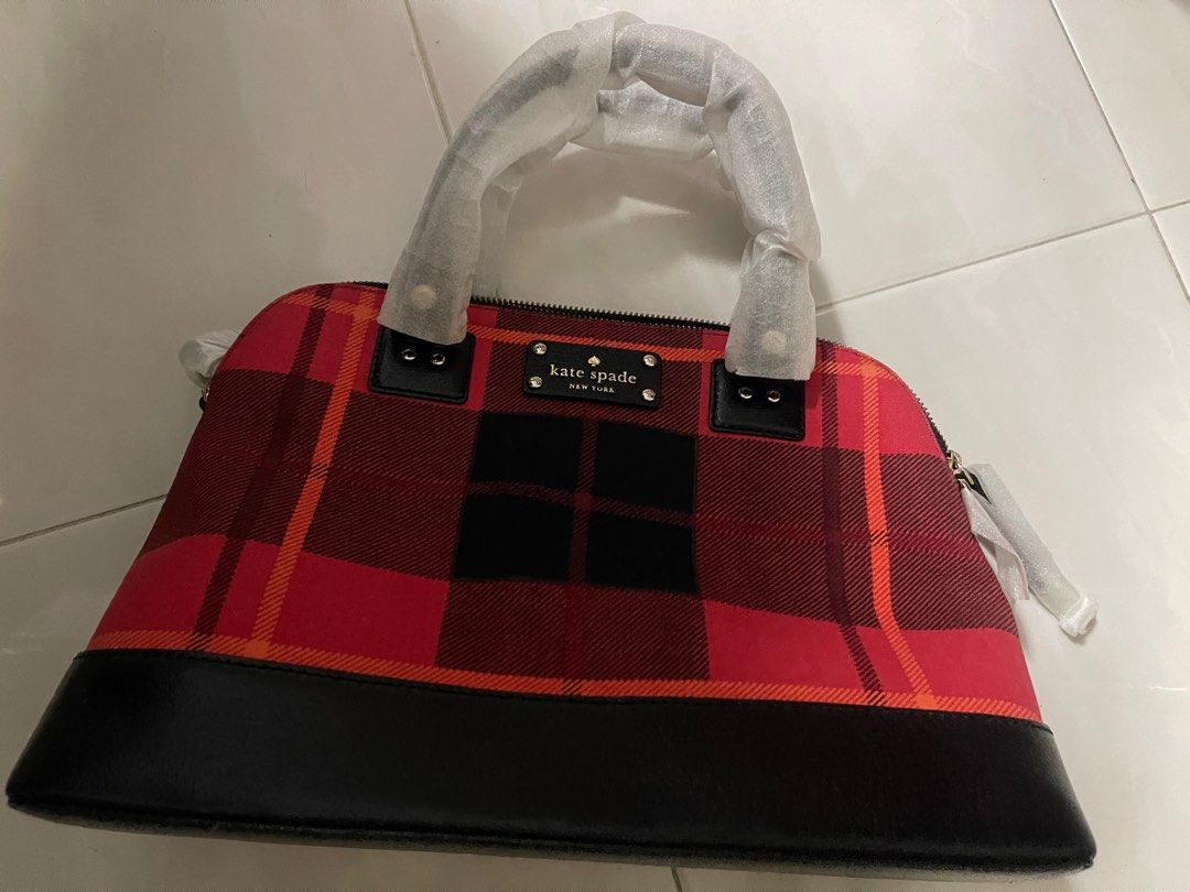 Red plaid hotsell purse kate spade