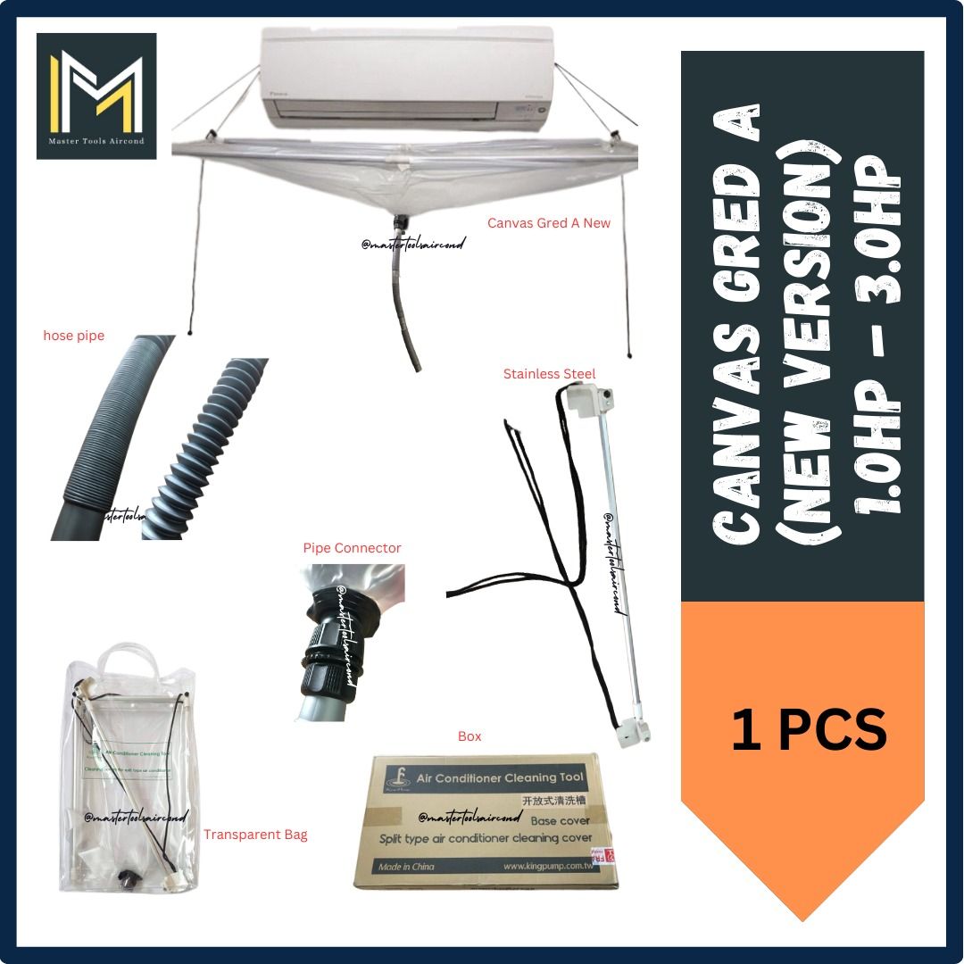 Canvas Gred A King Pump Cleaning Tray Aircond Extend Pipe Hose Kanvas