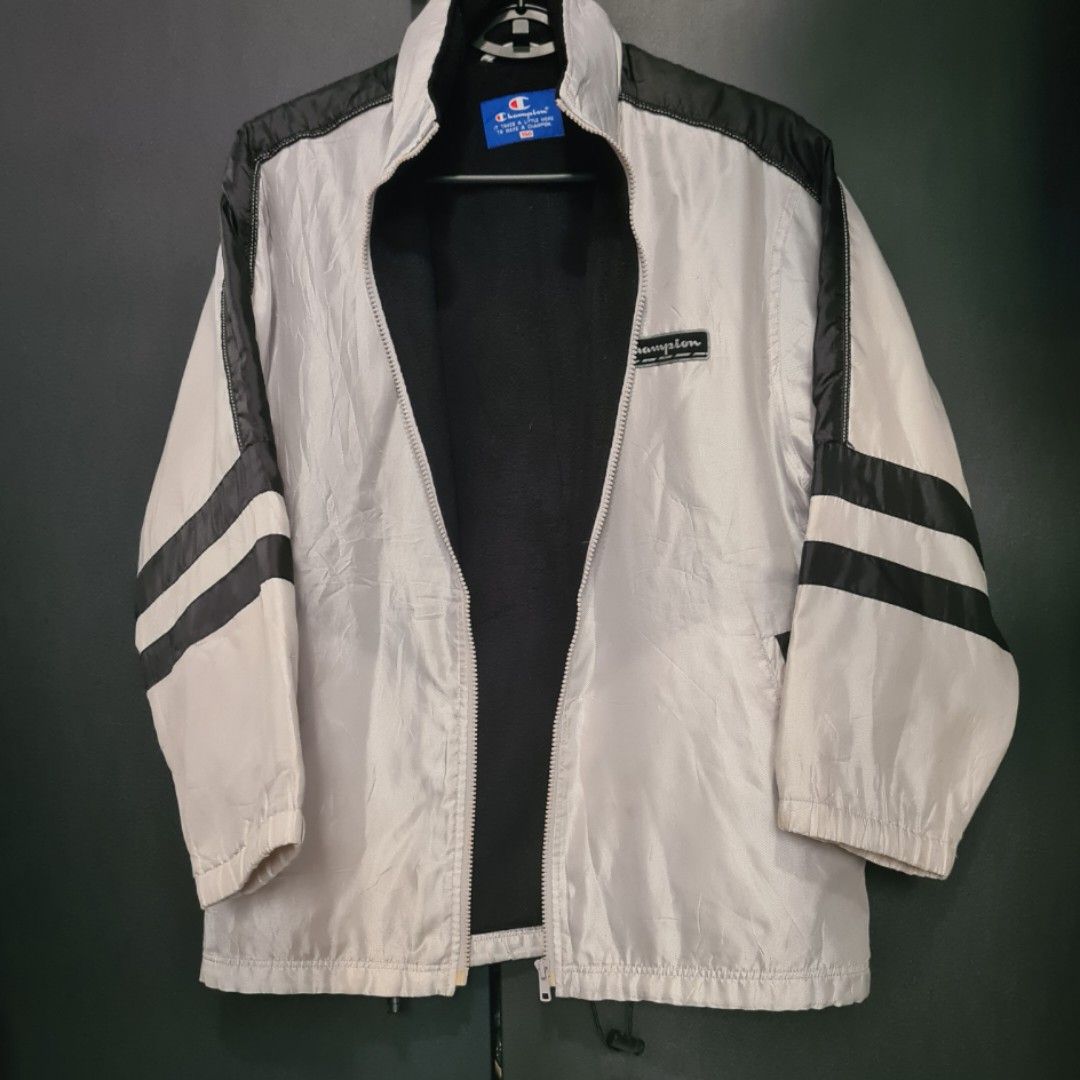 Champion windbreaker top mens silver