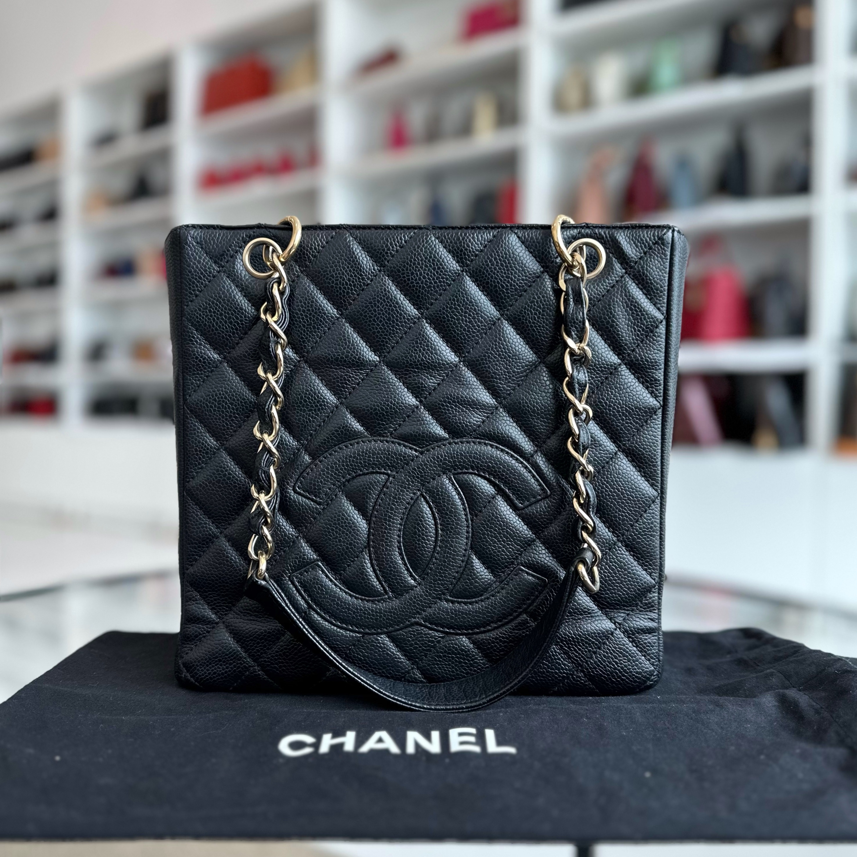 Chanel PST Caviar Petite Shopping Tote Black GHW No 11 Luxury