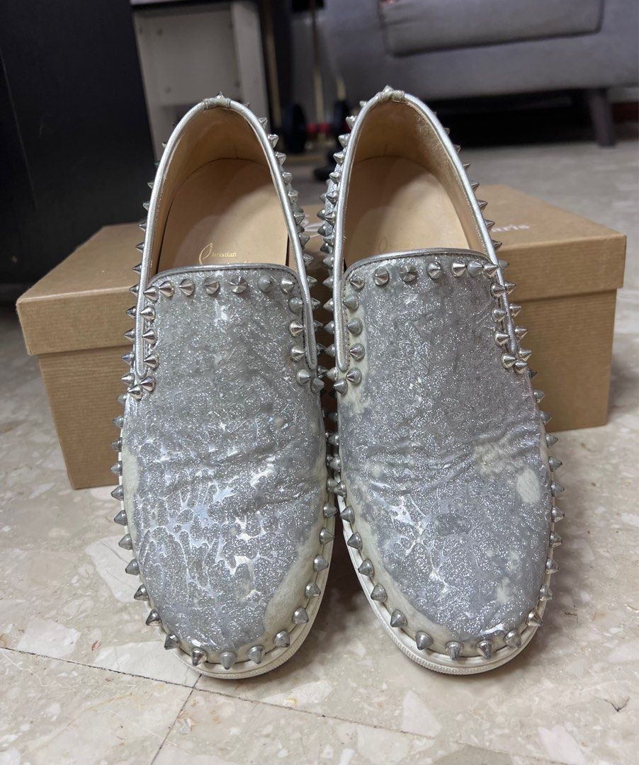 Christian louboutin studded loafers hot sale