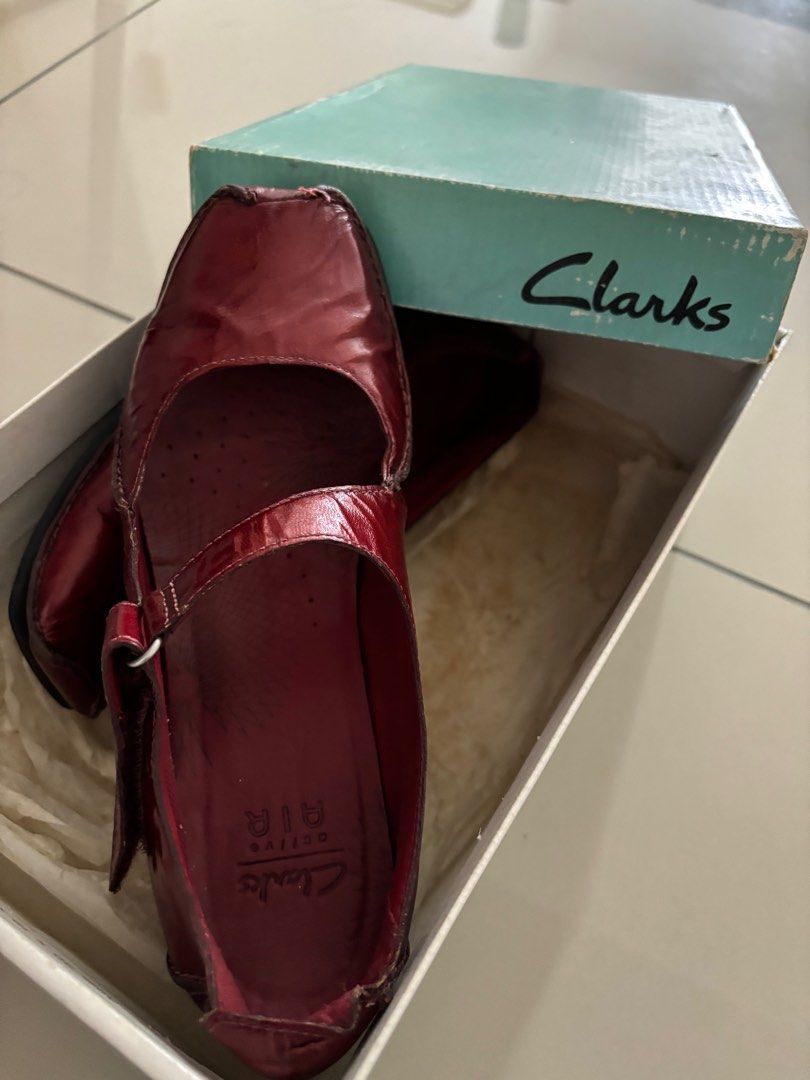 Clarks Red shoes Women s Fashion Footwear Loafers on Carousell