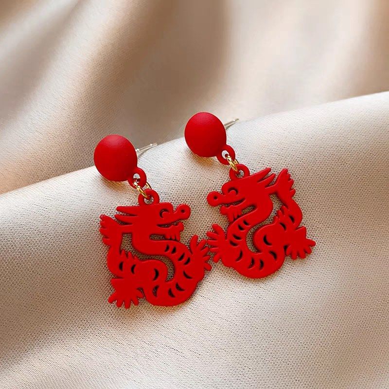 Chinese top dragon earrings