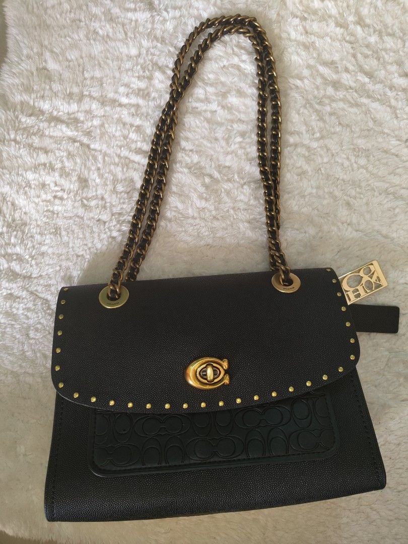 Parker in signature leather with rivets shop
