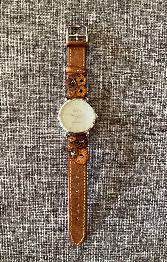 Coach delancey watch deals with floral applique