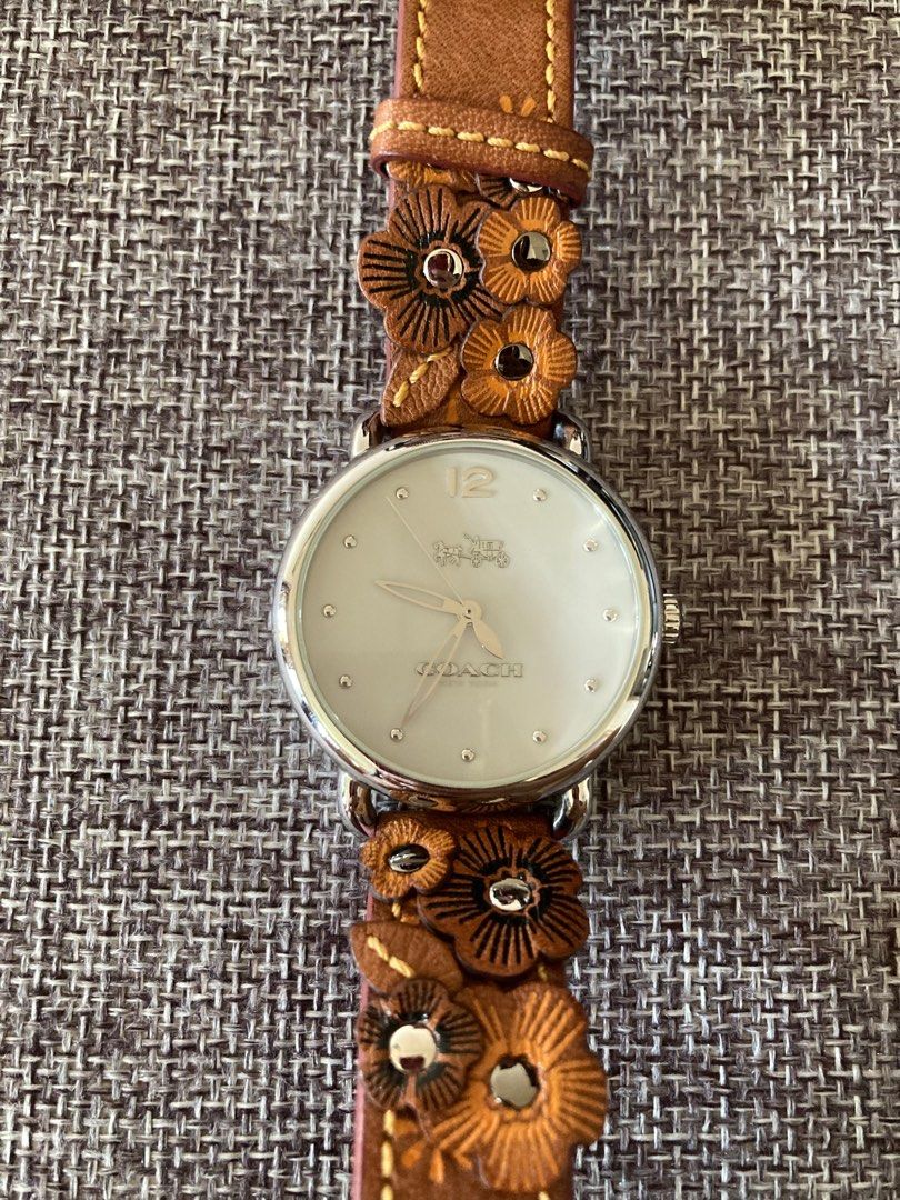 Coach Delancey Watch With Floral Applique 36 Mm Women s Fashion