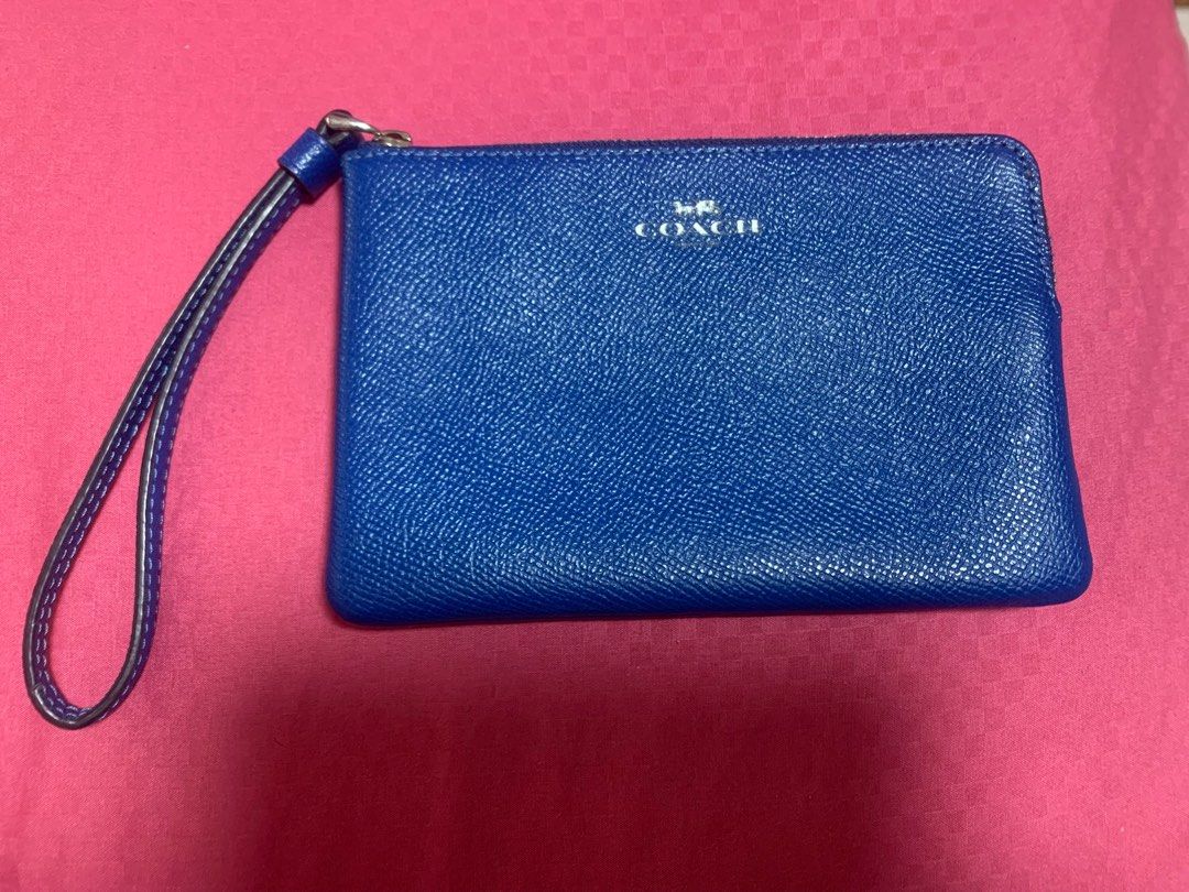 Coach wristlet blue deals