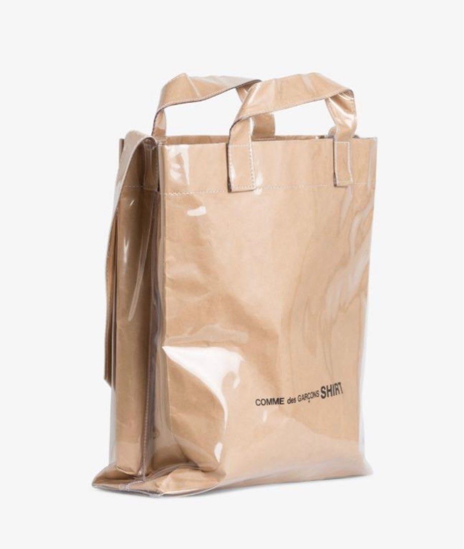COMME DES GARCONS SHIRT PVC KRAFT PAPER MESSENGER TOTE BAG Luxury