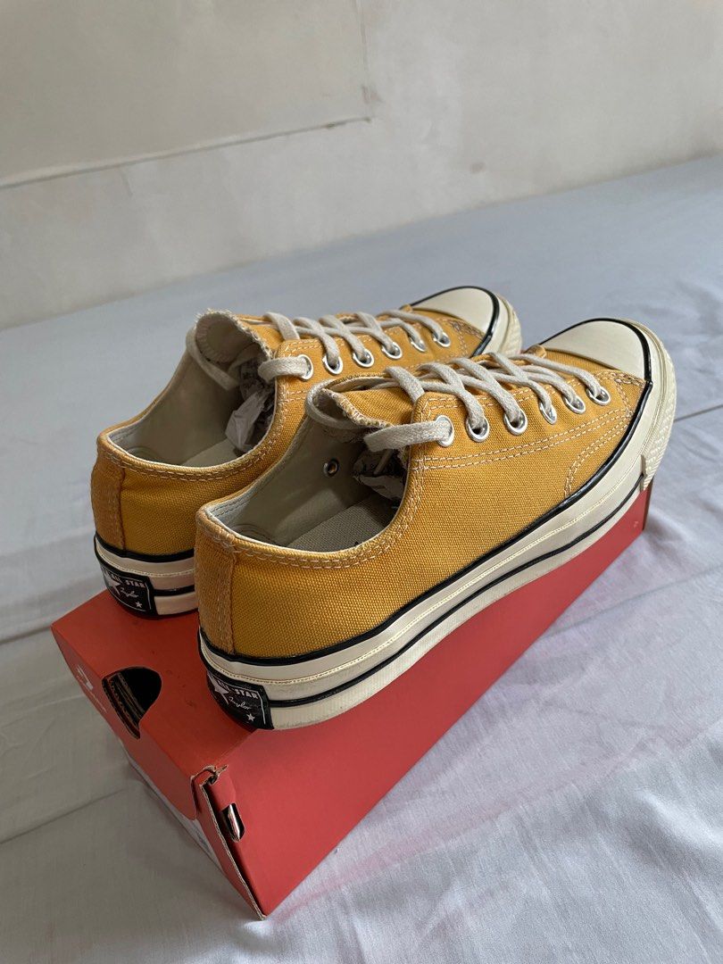 Converse Chuck 70 Sunflower (Category: Sneakers) located in Quezon City. Submitted by stphnlyndn (Listing ID 1277276887, Image 1). Description: • Size 5.5 Men US but fits 6-7 • Size 6.5 Women US but fits 7-8 • 9/10 condition, lightly used • no issue • SRP: 4190 pesos • comes with original box.