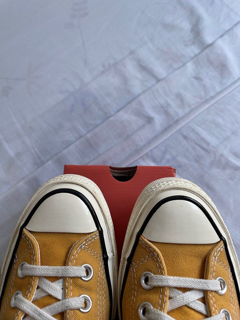 Converse Chuck 70 Sunflower (Category: Sneakers) located in Quezon City. Submitted by stphnlyndn (Listing ID 1277276887, Image 3). Description: • Size 5.5 Men US but fits 6-7 • Size 6.5 Women US but fits 7-8 • 9/10 condition, lightly used • no issue • SRP: 4190 pesos • comes with original box.