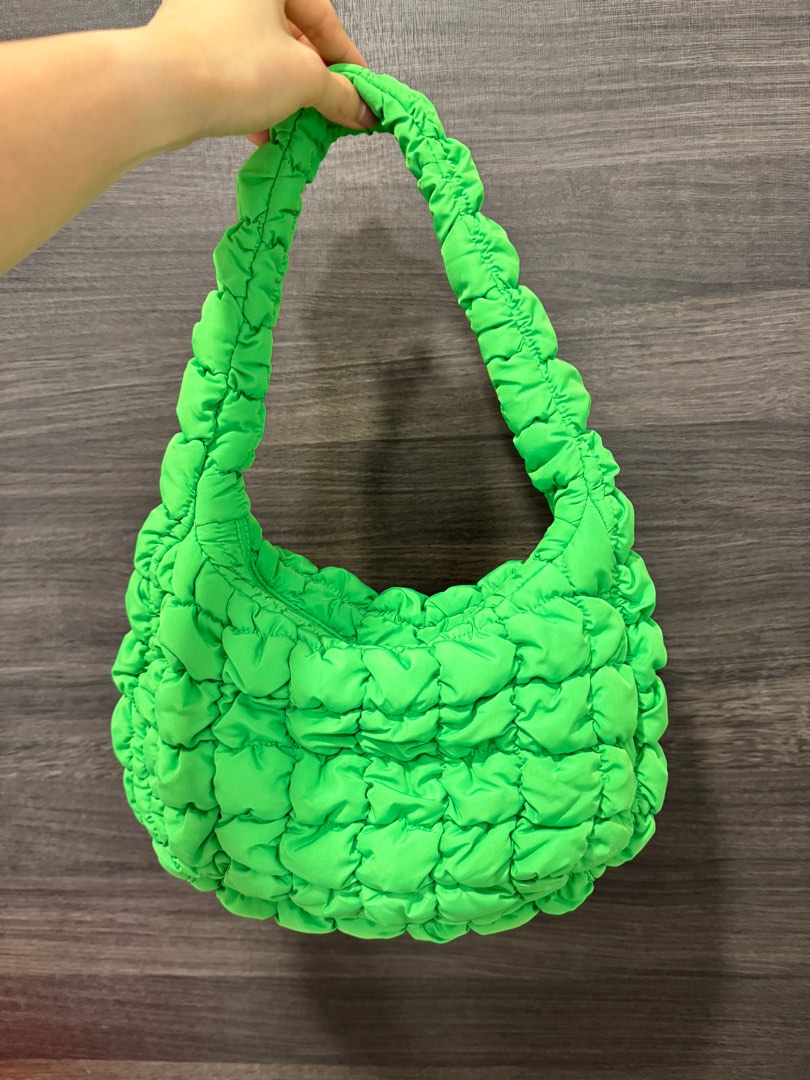 Beige Quilted Zipper Large Jennie  Shoulder Bag