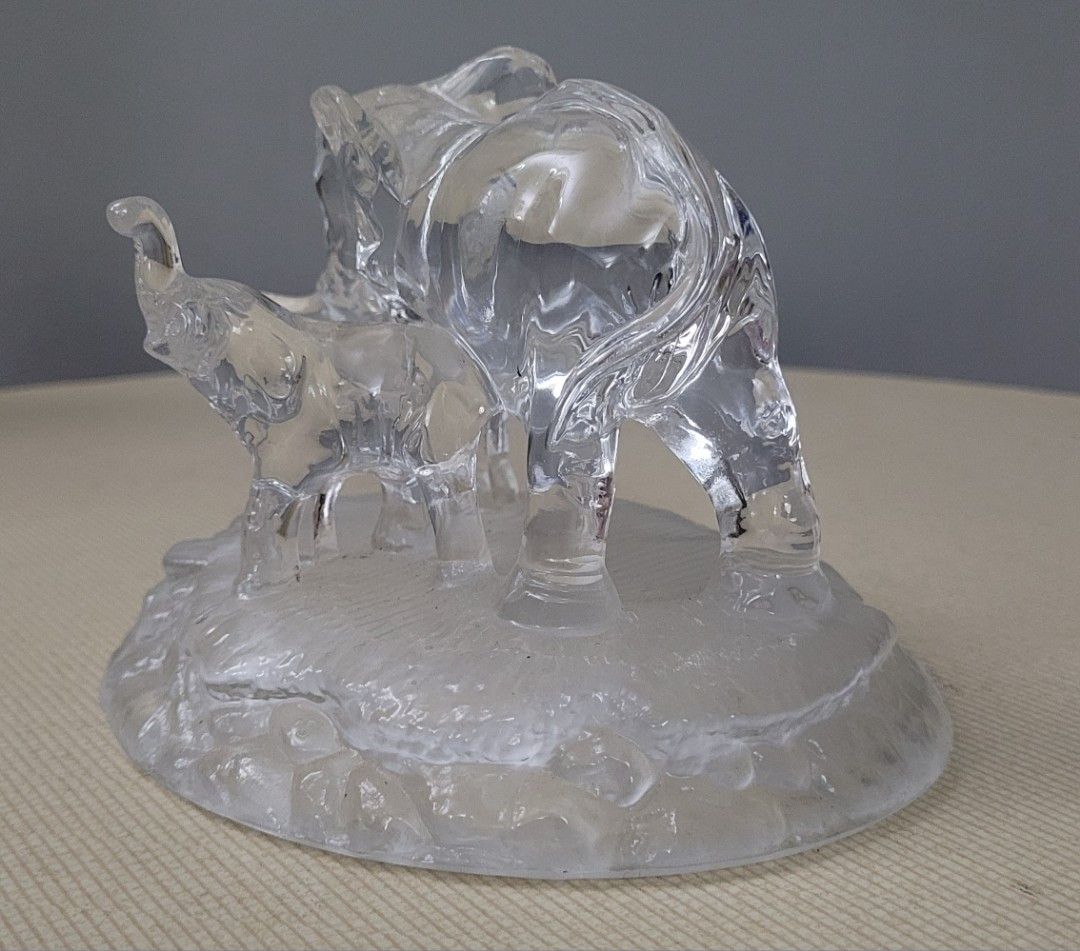 Figurine Vintage Cristal D'Arques - Dauphin Bleu / Cristal Clair - Verre H12cm