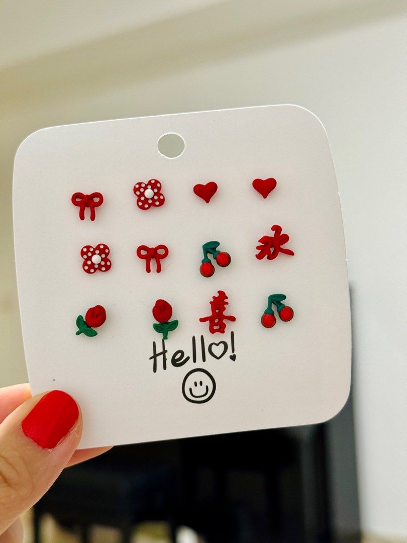 Cute red earrings online