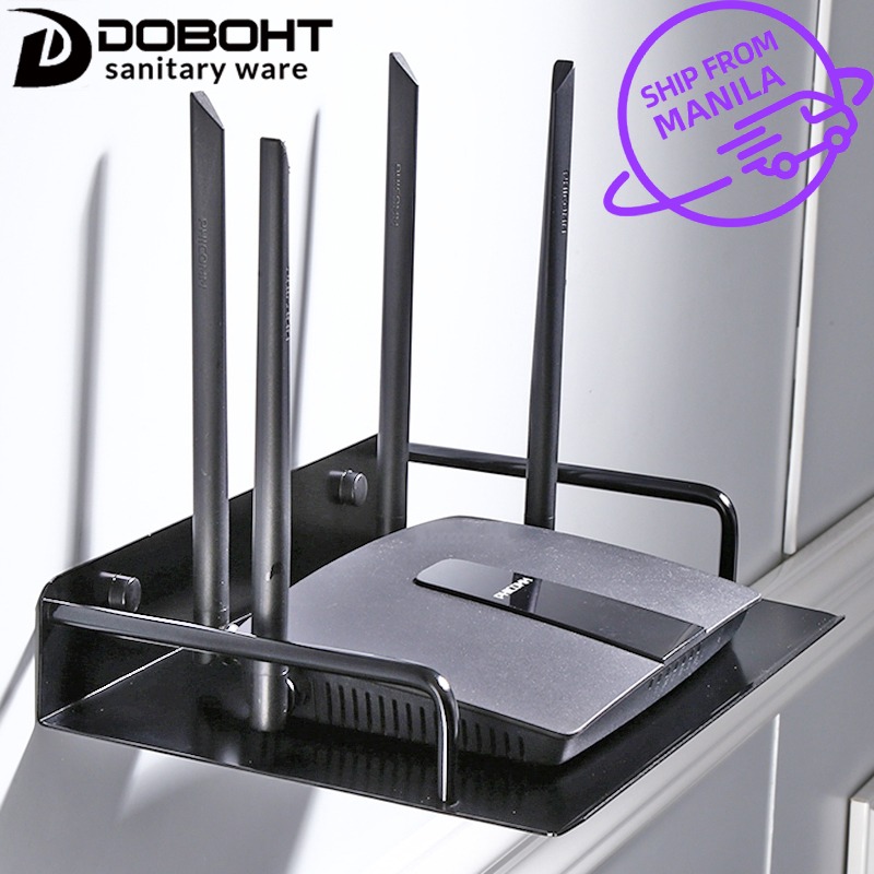 DOBOHT Matte Black Aluminum Alloy Living Home Router Holder Shelf Racks ...